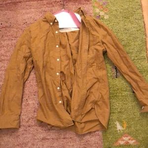 Mustard / Dark yellow orange flannel overshirt